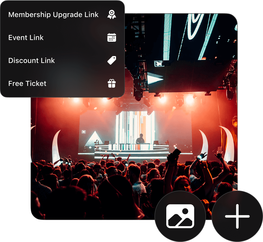 concert covered by attachment icons