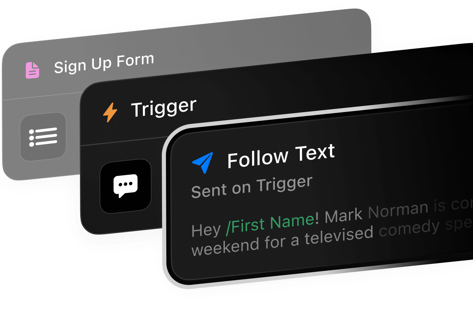 Welcome flow items