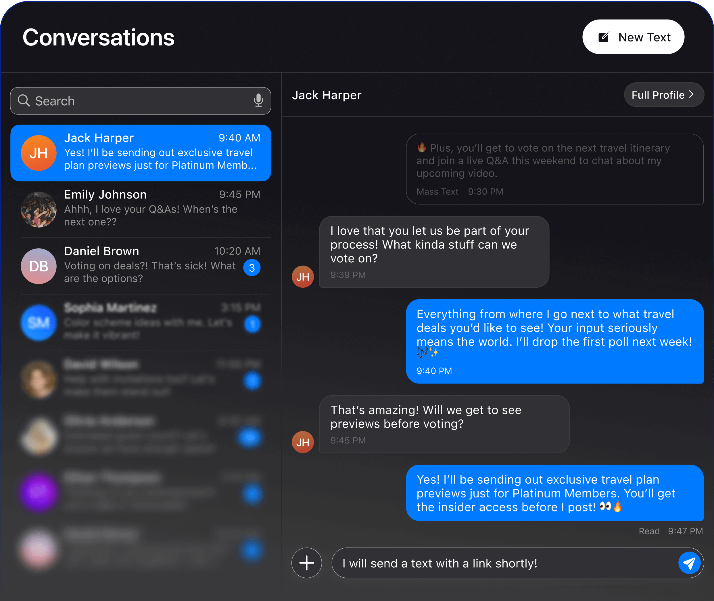 Markit two way conversation interface